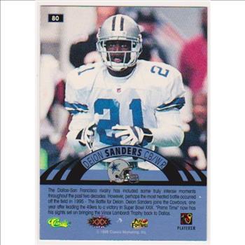 Only 499 Exist - Deion Sanders 1996 Classic NFL Experience Printers Proof #80 Insert Card