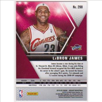 Lebron James 2019-20 Panini Mosaic #298 Card