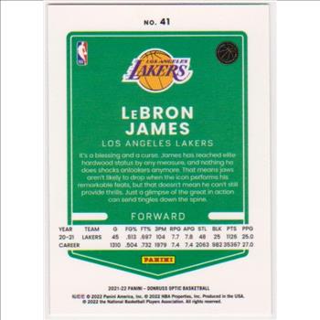 Lebron James 2021-22 Donruss Optic #41 Card