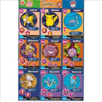 1999 Pokemon Master Trainer Collector Set Uncut 9 Card Sheet #12 w/ Pikachu + More