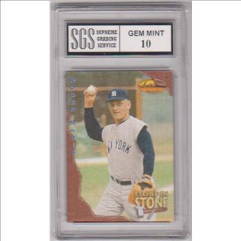 Graded Gem Mint 10 - Roger Maris 1994 Ted Williams Co. Etched In Stone #ES7 Insert Card