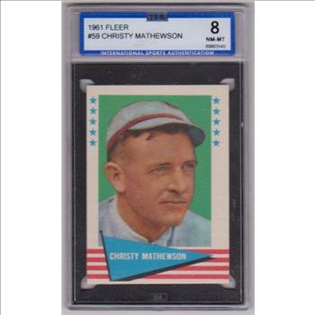 Graded ISA NM-MT 8 - Christy Mathewson 1961 Fleer #59 Card
