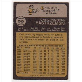 1973 Topps Carl Yastrzemski #245 Card - HOF'er