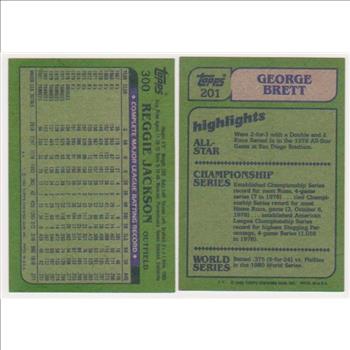 1982 Topps Reggie Jackson #300 + George Brett #201 Card Pair 