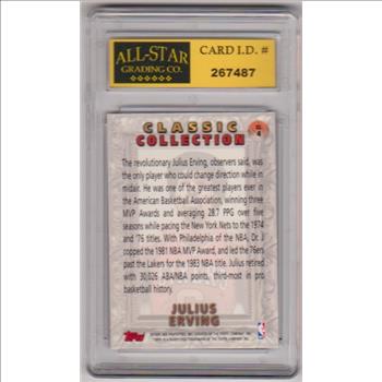 Graded 9 - Julius Erving 1998-99 Topps Classic Collection #CL4 Insert Card