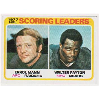 1978 Topps Walter Payton + Errol Mann #334 Card