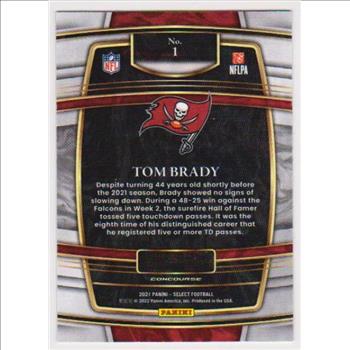Tom Brady 2021 Panini Select #1 Card