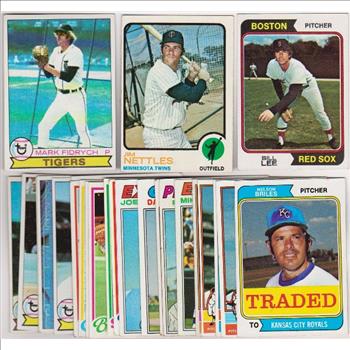 25 Different 1970's Topps Baseball Cards (1973-1979) w/ Mark Fidrych + More