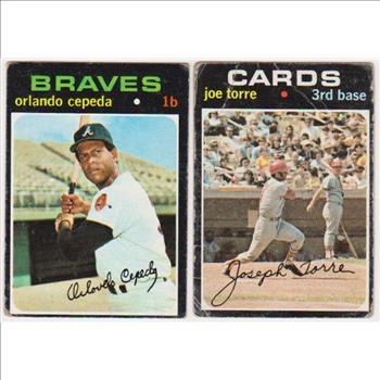 1971 Topps Orlando Cepeda #605 + Joe Torre #370 Card Pair 