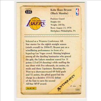 Kobe Bryant 2012 Panini Anthology #135 Card