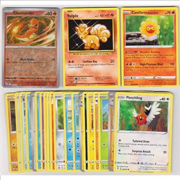 25 Different Pokemon Trading Cards w/ Charmander REVERSE HOLO + More