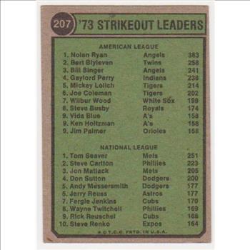 1974 Topps Nolan Ryan/Tom Seaver #207 Card