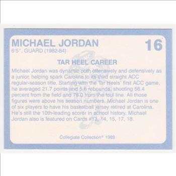  Michael Jordan 1989 North Carolina #16 College Card