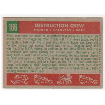 1959 Topps Minnie Minoso/Rocky Colavito/Larry Doby #166 Card
