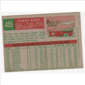 1959 Topps Larry Doby #455 Card - HOF'er