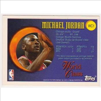 Michael Jordan 1995-96 Topps World Class #WC1 Insert Card