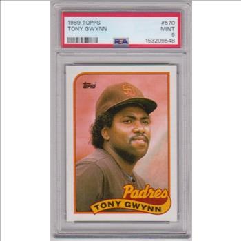 Graded PSA Mint 9 - Tony Gwynn 1989 Topps #570 Card