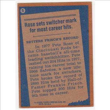 1978 Topps Pete Rose #5 Card
