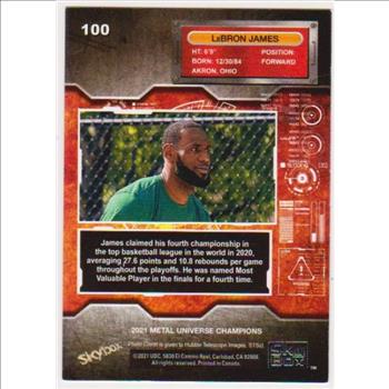 Lebron James 2021 Skybox Metal Universe Champions #100 Card