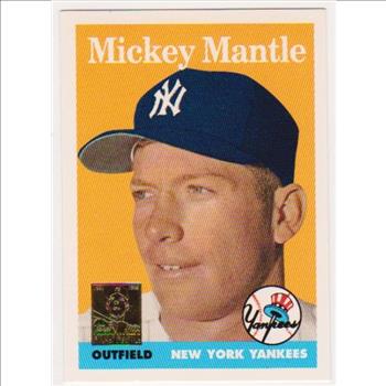 Mickey Mantle 1958 Topps #150 Commemorative Card - 1996 Topps #8 of 19 Insert Card