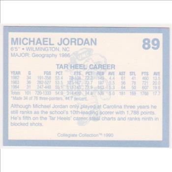 Michael Jordan 1990 North Carolina #89 College Card