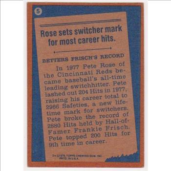 1978 Topps Pete Rose #5 Card