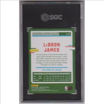 Graded SGC Mint 9 - Lebron James 2023-24 Donruss Holo Green Laser #2 Card
