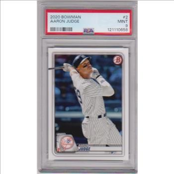 Graded PSA Mint 9 - Aaron Judge 2020 Bowman #2 Card