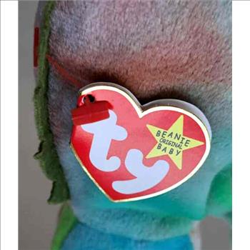 1997 Ty Beanie Baby Rainbow The Chameleon - New With Iggy Error Tags