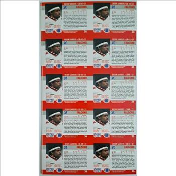 Uncut Sheet - 1990 Pro Set Deion Sanders #36 Ten Card Sheet