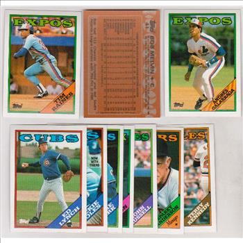 ERROR LOT - 10 Different 1988 Topps Baseball Wrong Back Errors - Andres Galarraga + More