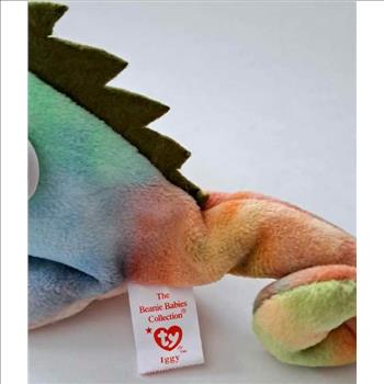 1997 Ty Beanie Baby Rainbow The Chameleon - With Iggy Error Tags