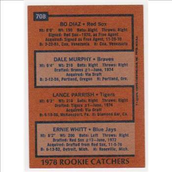 1978 Topps Dale Murphy/Lance Parrish #708 Rookie Catchers Card