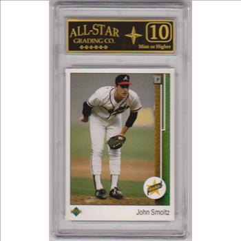 Rookie Graded 10 - John Smoltz 1989 Upper Deck #17 Card