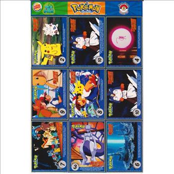 1999 Pokemon Master Trainer Collector Set 9 Card Uncut Sheet #6