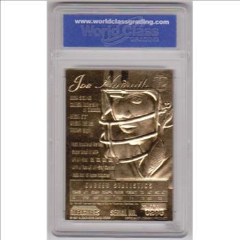 Graded Gem Mint 10 - Joe Namath 1997 Bleachers 23 Kt Gold Card