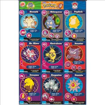 1999 Pokemon Master Trainer Collector Set 9 Card Uncut Sheet #2