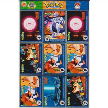 1999 Pokemon Master Trainer Collector Set 9 Card Uncut Sheet #2