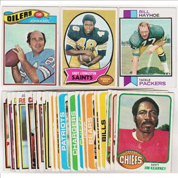 24 Different 1970's Topps Football Cards (1970-1979) w/ John Hadl + More