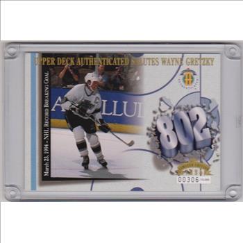 WAYNE GRETZKY - 1994 Upper Deck 802 Goal 3.5x5 Inch C-Card - #'ed/10,000