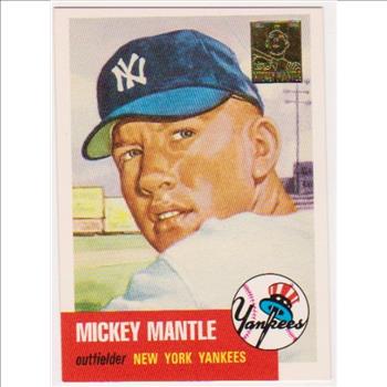 Mickey Mantle 1953 Topps #82 Commemorative Card - 1996 Topps #3 of 19 Insert Card