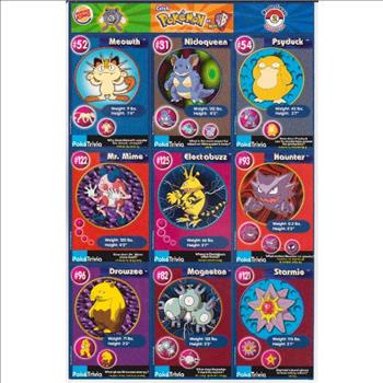 1999 Pokemon Master Trainer Collector Set 9 Card Uncut Sheet #2