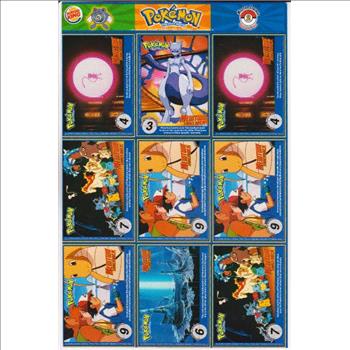 1999 Pokemon Master Trainer Collector Set 9 Card Uncut Sheet #2