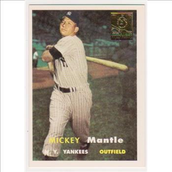 Mickey Mantle 1957 Topps #95 Commemorative Card - 1996 Topps #7 of 19 Insert Card