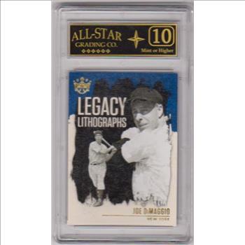 Graded 10 - Joe DiMaggio 2017 Panini Diamond Kings Legacy Lithographs #LL-2 Insert Card
