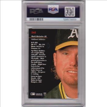 Graded PSA Mint 9 - Mark McGwire 1993 Studio #141 Card