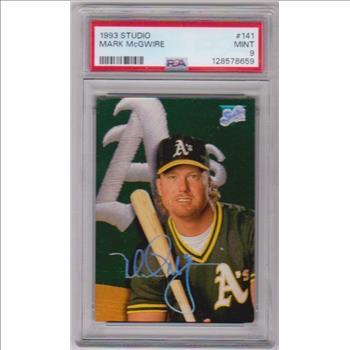 Graded PSA Mint 9 - Mark McGwire 1993 Studio #141 Card