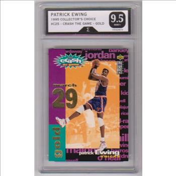 Graded Sigma Mint+ 9.5 - Patrick Ewing 1995-96 Collector's Choice Crash The Game Gold #C25 Insert Card