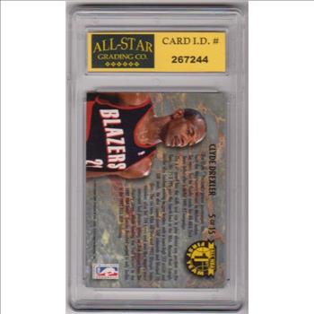 Graded 9 - Clyde Drexler 1992-93 Fleer Ultra All-NBA #5 Insert Card
