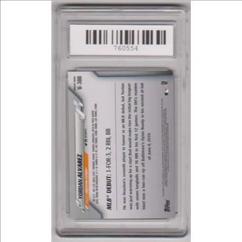 Rookie Graded Mint 9 - Yordan Alvarez 2020 Topps Update #U-300 Card